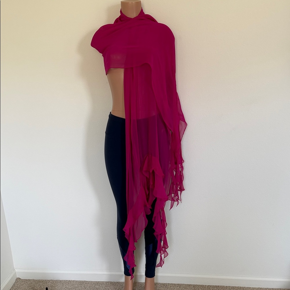Sean Collection Fuchsia Ruffle Chiffon Wrap beautiful